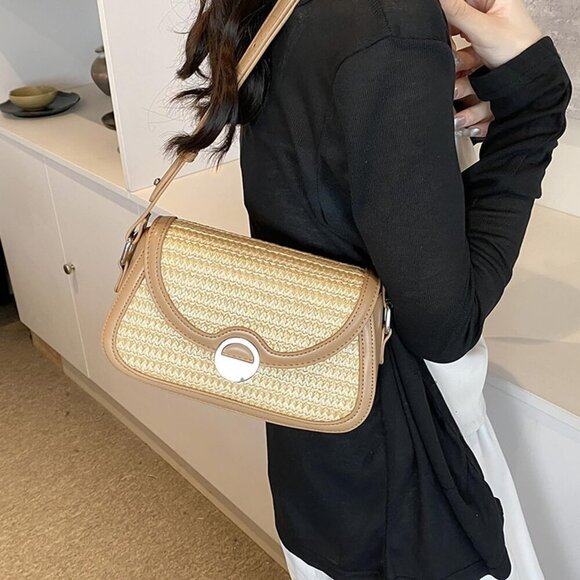 Straw Crossbody Bag for Women Small Shoulder Handbag Fashion Hobo Bag Trendy Und - Picture 5 of 7